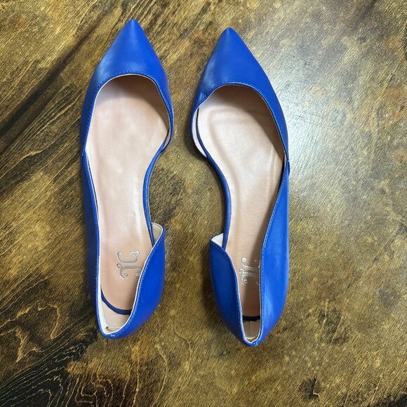 Womens Blue Pointed-Toe DOrsay Flats With Faux Leather Upper 8 - Picture 4 of 11